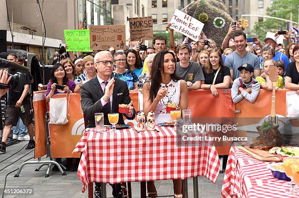 Editorial Director Jess Cagle and 'Top Chef' host Padma Lakshmi attend the cook-off hosted by People's "Great Ideas" food truck on NBC's Today Show...