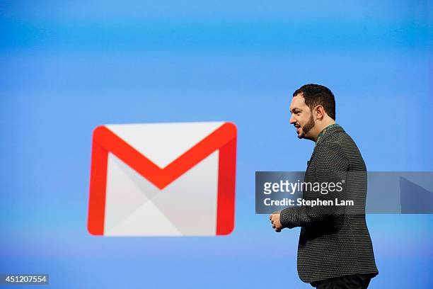 Matias Durante, Vice President, Design at Google, speaks on stage during the Google I/O Developers Conference at Moscone Center on June 25, 2014 in...