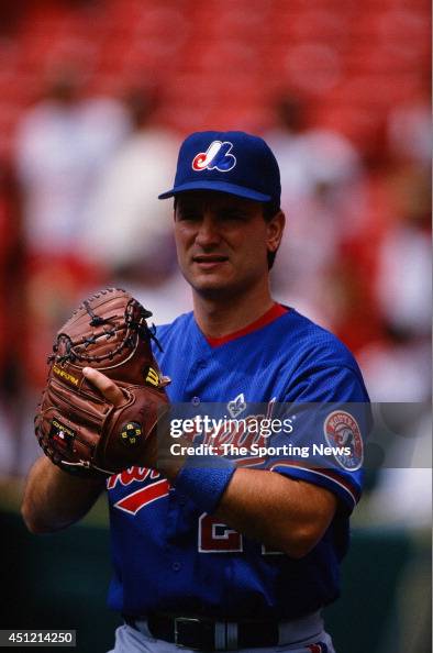 Darrin Fletcher of the Montreal Expos warms up against the St. Louis ...