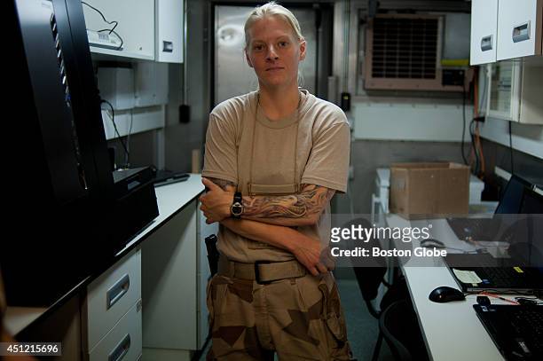 Lena, a Swedish forensic technician working with the International Assistance Force in Kabul stands in the Kabul laboratory where she works....