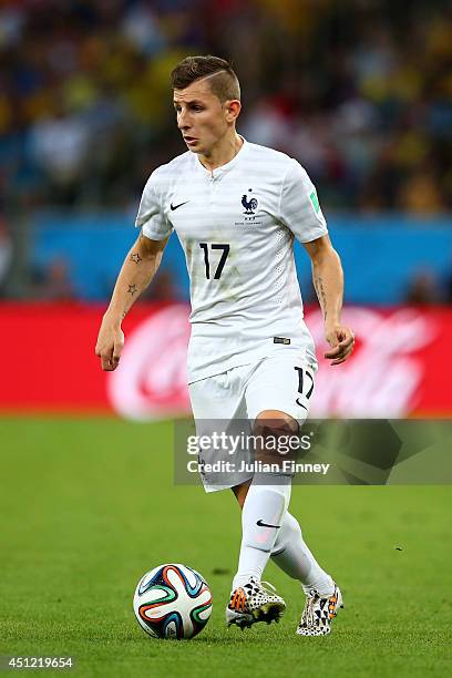 Lucas Digne of France controls the ball during the 2014 FIFA World Cup Brazil Group E match between Ecuador and France at Maracana on June 25, 2014...