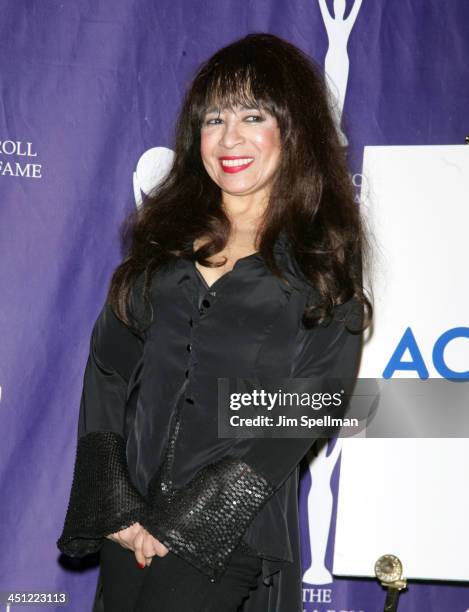 Ronnie Spector of The Ronettes, inductee during 22nd Annual Rock and Roll Hall of Fame Induction Ceremony - Press Room at Waldorf Astoria in New York...