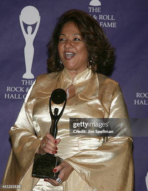 Nedra Talley of The Ronettes, inductee during 22nd Annual Rock and Roll Hall of Fame Induction Ceremony - Press Room at Waldorf Astoria in New York...