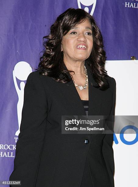 Estelle Bennett of The Ronettes, inductee during 22nd Annual Rock and Roll Hall of Fame Induction Ceremony - Press Room at Waldorf Astoria in New...