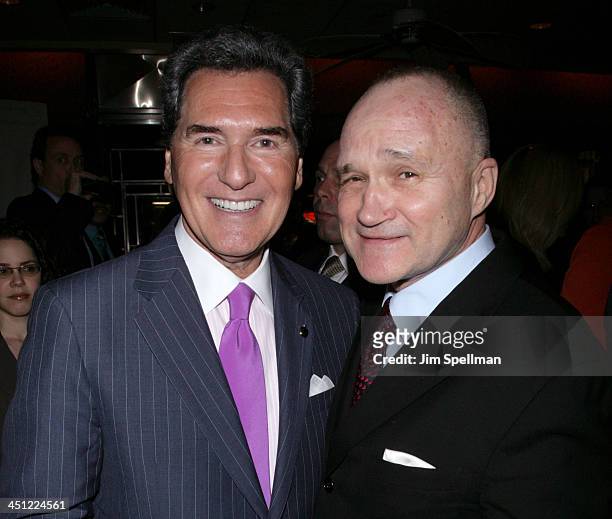 Ernie Anastos and NYPD commissioner Ray Kelly during Fox 5 Hosts a Party Celebrating the 40th Anniversary of the 10 P.M. News Show at Fresco II On...