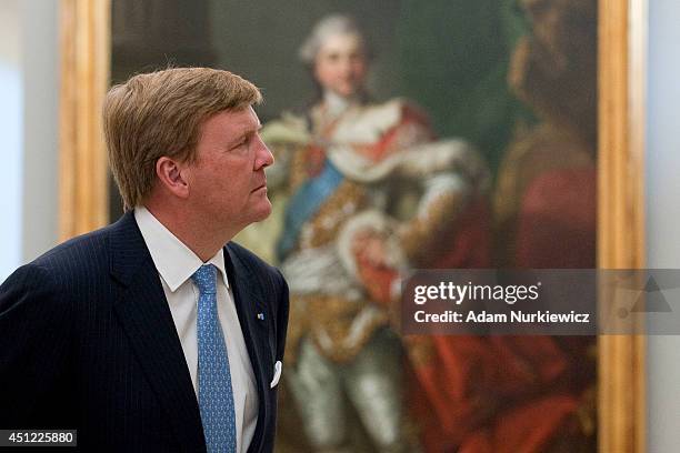 Queen Maxima of The Netherlands and King Willem-Alexander of the Netherlands visit National Museum as part of their trip to Poland on June 25, 2014...