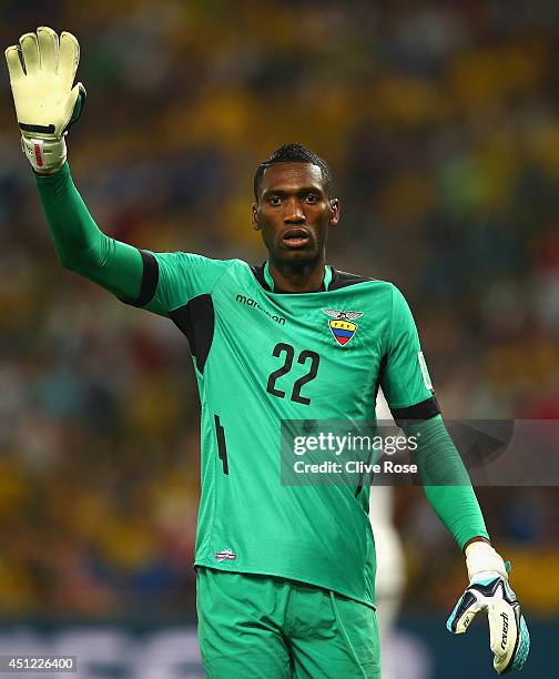 Alexander Dominguez of Ecuador looks on during the 2014 FIFA World Cup Brazil Group E match between Ecuador and France at Maracana on June 25, 2014...