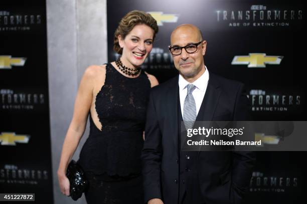 Stanley Tucci and his wife Felicity Blunt attend the New York Premiere of "Transformers: Age Of Extinction" at the Ziegfeld Theatre on June 25, 2014...