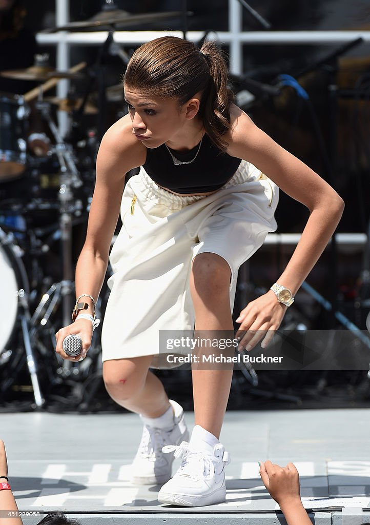 Zendaya performs at the Hollister House on June 25, 2014 in Santa