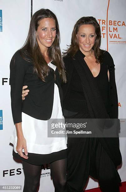 Gabby Karan and Donna Karan during 6th Annual Tribeca Film Festival - The Education of Charlie Banks Premiere - Outside Arrivals in New York, NY,...