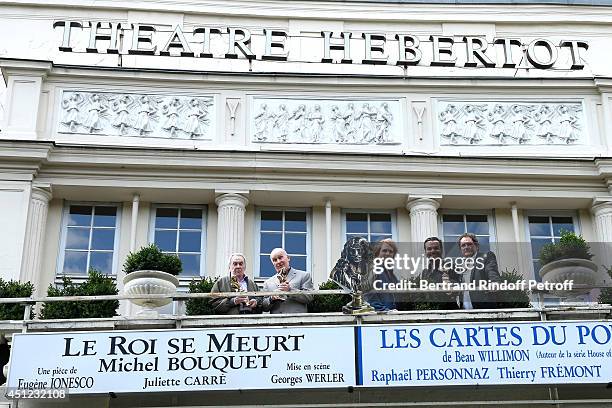 Moliere 2014 of best comedian in "Le Pere" Robert Hirsch, honorary Moliere 2014 for all his career and actor from "Le Roi se meurt" Michel Bouquet,...