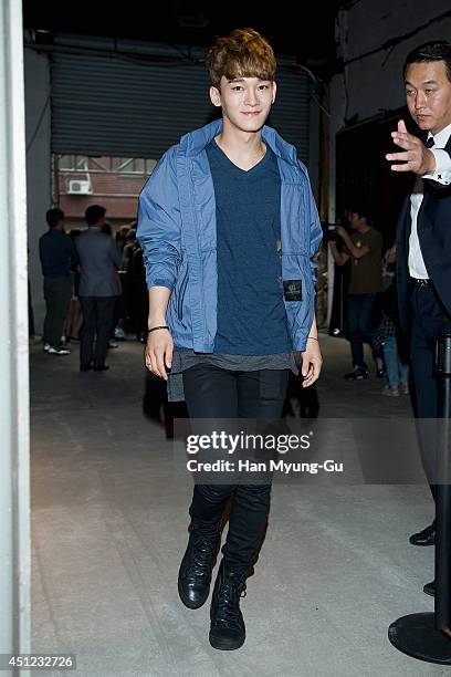 Chen of boy band EXO-M attends the Kolon Sport 2014 A/W fashion show on June 25, 2014 in Seoul, South Korea.