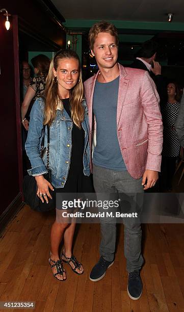 Cressida Bonas and Sam Branson attend an after party following the press night performance of "The Colby Sisters Of Pittsburgh, Pennsylvania" at The...