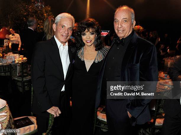 Simon Reuben, Joan Collins and David Reuben attend the Adventure in Wonderland Ball held by The Reuben Foundation in aid of Great Ormond Street...