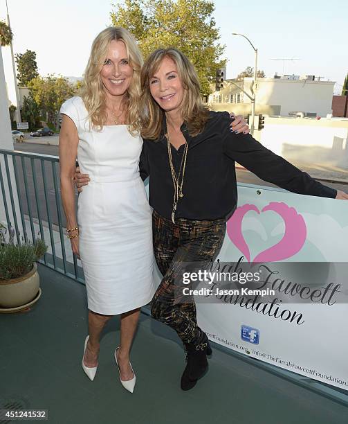 Alana Stewart and Jaclyn Smith attend the Farrah Fawcett 5th Anniversary Reception at the Farrah Fawcett Foundation on June 25, 2014 in Beverly...