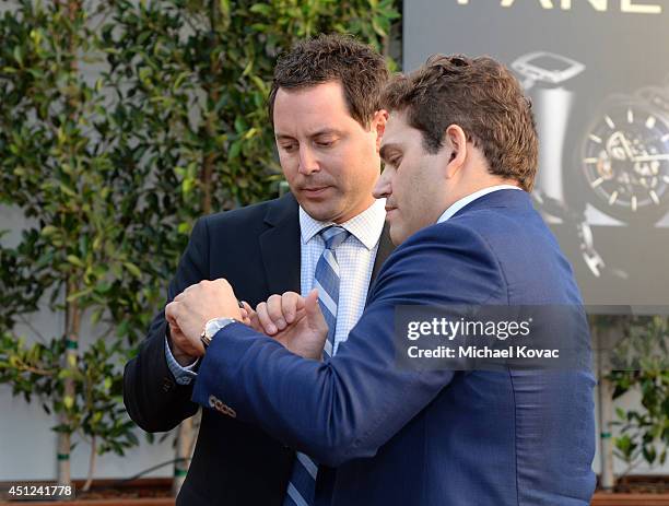 Agent Michael Kives and President of Panarai North America Rafael Alvarez attend the Panerai Summer 2014 Collectors Event at Mr. C Beverly Hills on...