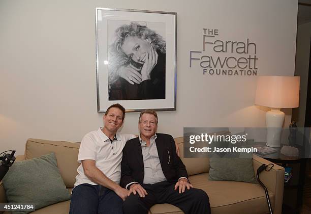 Patrick O'Neal and Ryan O'Neal attend the Farrah Fawcett 5th Anniversary Reception at the Farrah Fawcett Foundation on June 25, 2014 in Beverly...