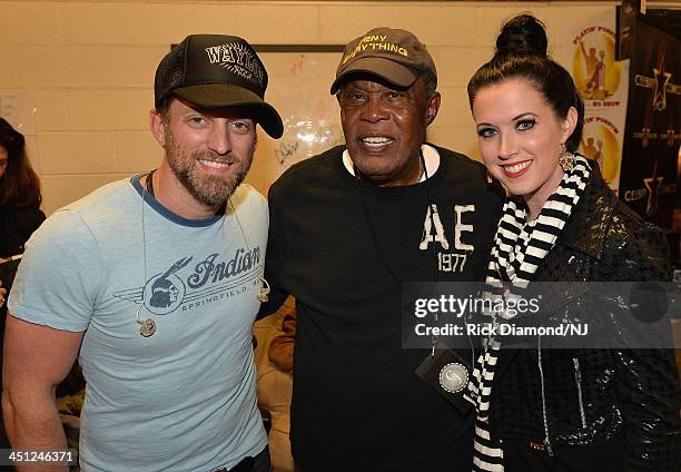 Sam Moore with Thompson Square's Keifer Shawna Thompson during rehearsals of Playin' Possum! The Final No Show Tribute To George Jones at Bridgestone...