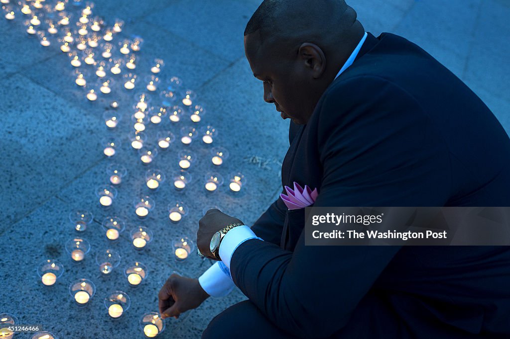 A candle light vigil memorializing the death of voting rights activists in Mississippi.