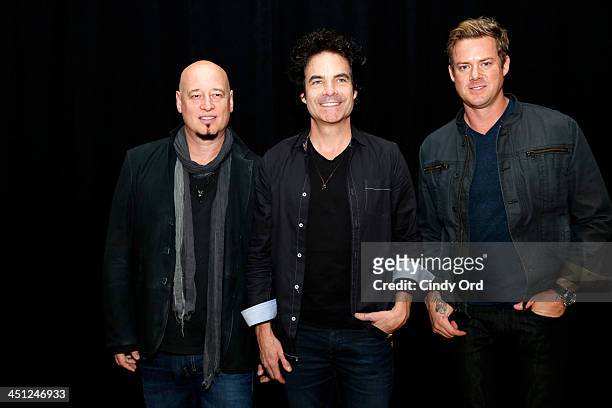Musicians Jimmy Stafford, Pat Monahan and Scott Underwood of the band Train attend Collaborating For A Cure 16th annual benefit dinner and auction at...