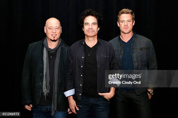 Musicians Jimmy Stafford, Pat Monahan and Scott Underwood of the band Train attend Collaborating For A Cure 16th annual benefit dinner and auction at...