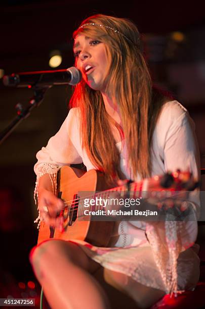 Singer Noelle Bean performs onstage at Crustacean Beverly Hills Red Hour Live Music Series Finale at Crustacean on June 25, 2014 in Beverly Hills,...