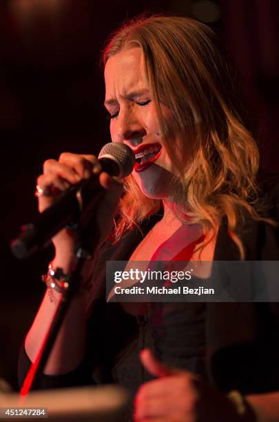 Singer Nikola Bedingfield performs onstage at Crustacean Beverly Hills Red Hour Live Music Series Finale at Crustacean on June 25, 2014 in Beverly...