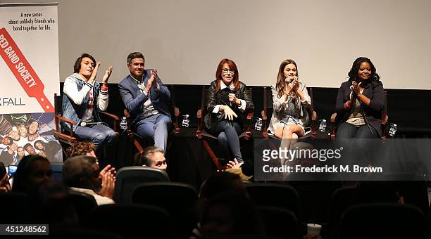 The cast of the television show, Nolan Sotillo, Dave Annable, Margaret Nagle, Ciara Bravo and Octavia Spencer speak during Fox's New Drama "Red Band...