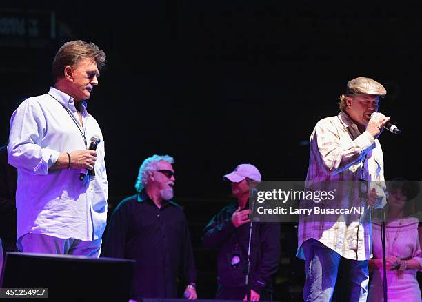 Sheppard and Tracy Lawrence perform during rehearsals of Playin' Possum! The Final No Show Tribute To George Jones at Bridgestone Arena on November...