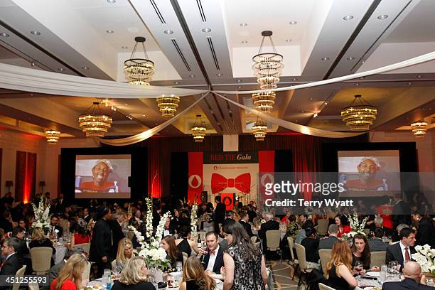 General view of atmosphere at the Red Tie Gala Hosted by Blood:Water Mission and sponsored by Noodle & Boo at Hutton Hotel on November 21, 2013 in...