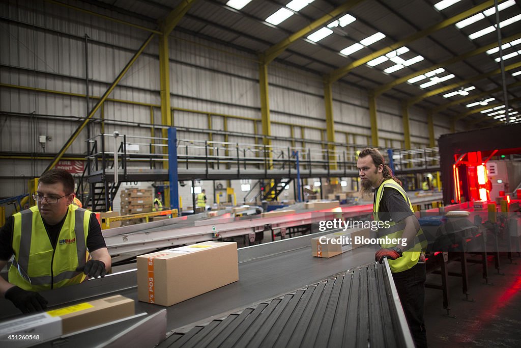 Postal Sorting Operations Inside UK Mail Group Plc's Sorting Center