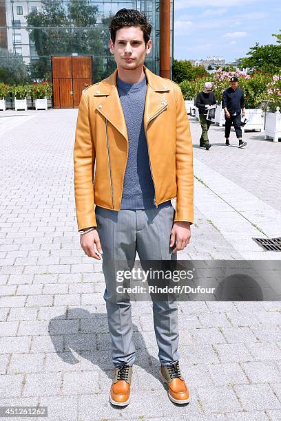 French Actor Jeremie Laheurte attends the Louis Vuitton show as part of the Paris Fashion Week Menswear Spring/Summer 2015, on June 26, 2014 in...