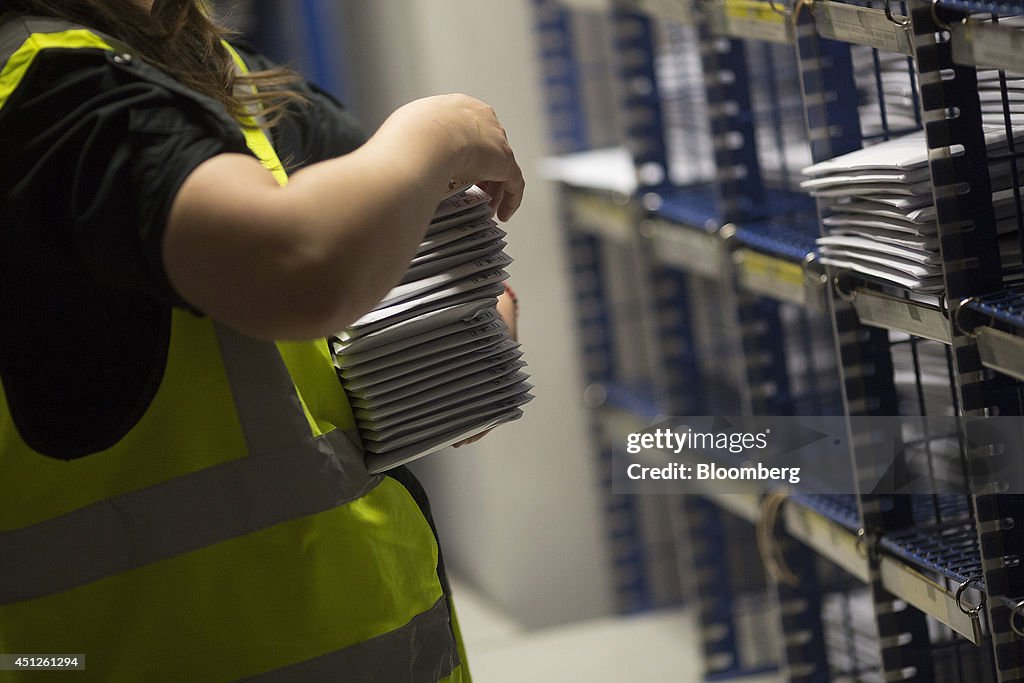 Postal Sorting Operations Inside UK Mail Group Plc's Sorting Center