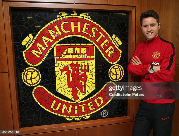 Manchester United unveil new signing Ander Herrera at the AON Training Complex on June 25, 2014 in Manchester, England.