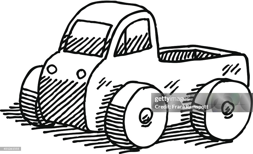 Toy Pickup Truck Drawing HighRes Vector Graphic Getty Images