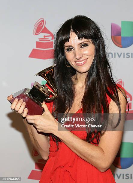 Presenter Mala Rodriguez poses in the press room during The 14th Annual Latin GRAMMY Awards at the Mandalay Bay Events Center on November 21, 2013 in...
