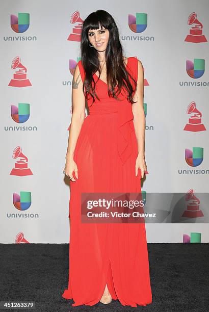 Presenter Mala Rodriguez poses in the press room during The 14th Annual Latin GRAMMY Awards at the Mandalay Bay Events Center on November 21, 2013 in...