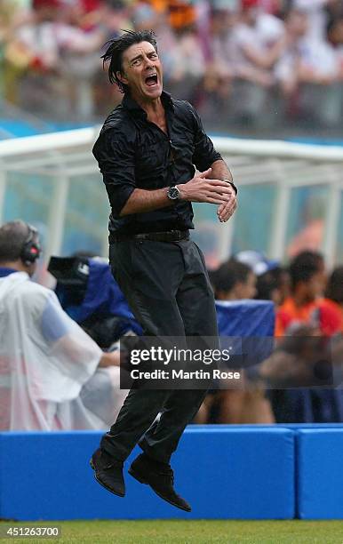 Head coach Joachim Loew of Germany reacts during the 2014 FIFA World Cup Brazil group G match between the United States and Germany at Arena...