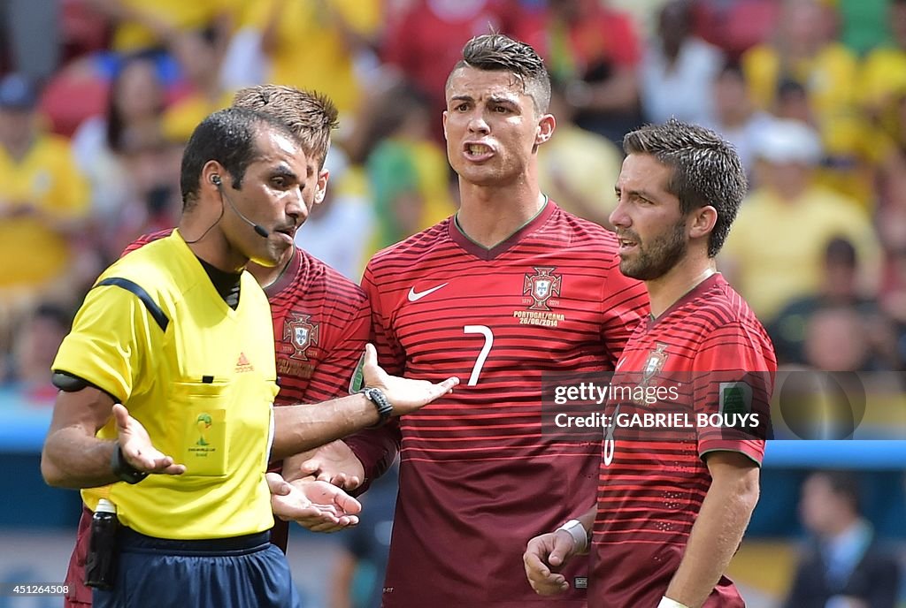 Bahraini referee Nawaf Abdulla Ghayyath Shukralla speaks with... News