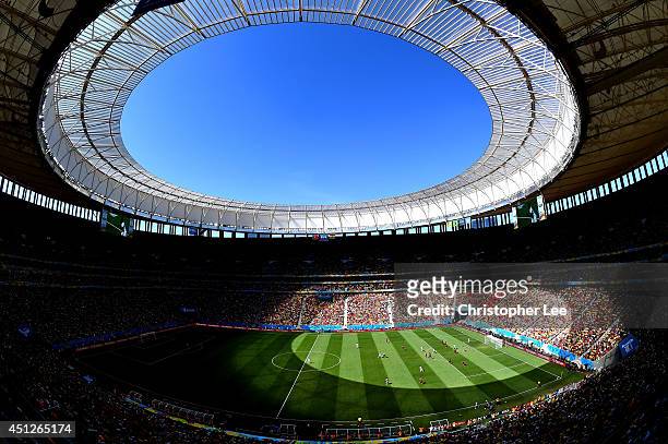 General view of the stadium during the 2014 FIFA World Cup Brazil Group G match between Portugal and Ghana at Estadio Nacional on June 26, 2014 in...
