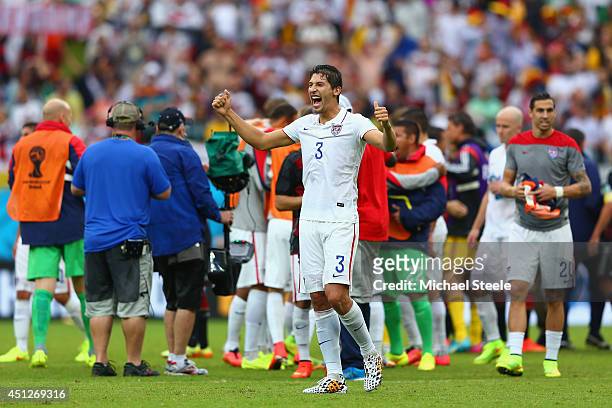 Omar Gonzalez of the United States reacts after being defeated by Germany 1-0 during the 2014 FIFA World Cup Brazil group G match between the United...