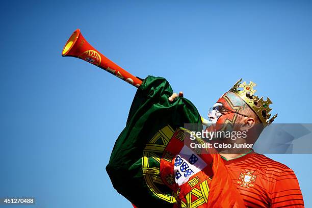 Fans arrive before the Group G match between Portugal and Ghana at Estadio Nacional on June 26, 2014 in Brasilia, Brazil.
