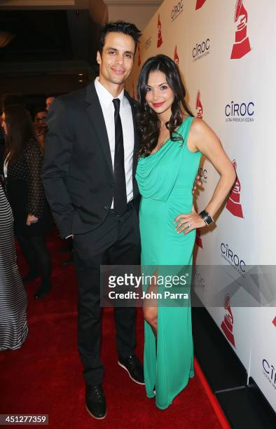 Actor Matt Cedeno and actress Erica Franco attend The 14th Annual Latin GRAMMY Awards after party at the Mandalay Bay Events Center on November 21,...