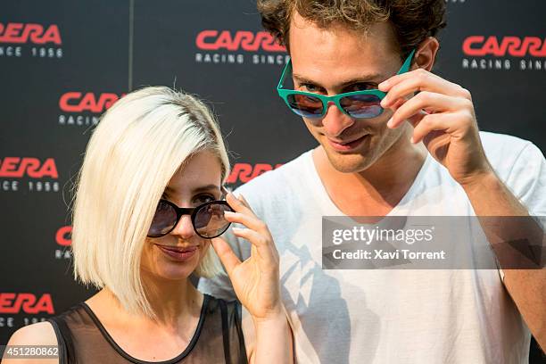 Miriam Giovanelli and Peter Vives attend the presentation of 'Carrera New Metal Icon Collection' on June 26, 2014 in Barcelona, Spain.