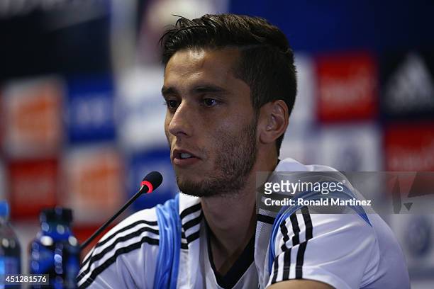Ricardo Alvarez of Argentina speaks with the media during a press conference at Cidade do Galo on June 26, 2014 in Vespasiano, Brazil.