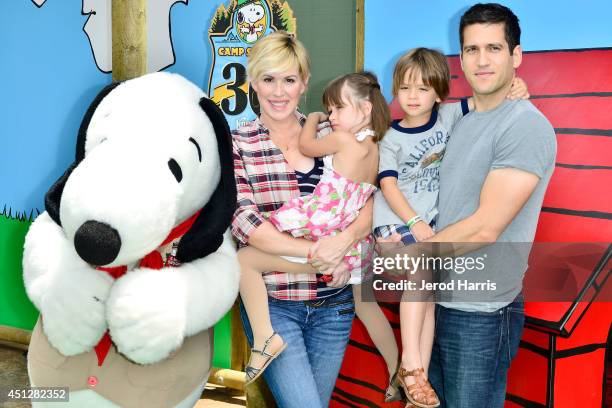 Molly Ringwald, Adele Gianopoulos, Roman Gianopoulos and Panio Gianopoulos attend Camp Snoopy's 30th anniversary VIP party at Knott's Berry Farm on...