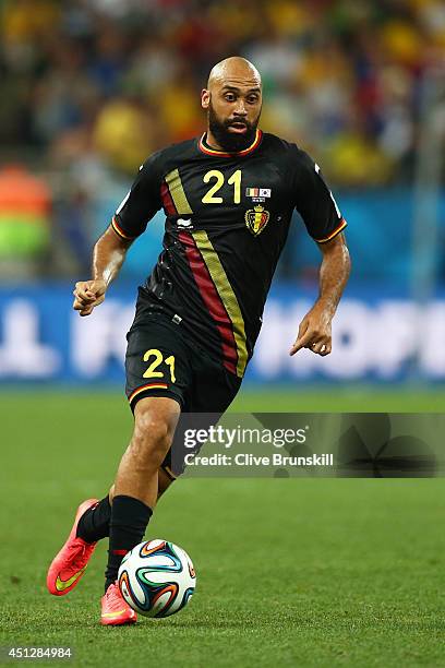 Anthony Vanden Borre of Belgium controls the ball during the 2014 FIFA World Cup Brazil Group H match between South Korea and Belgium at Arena de Sao...