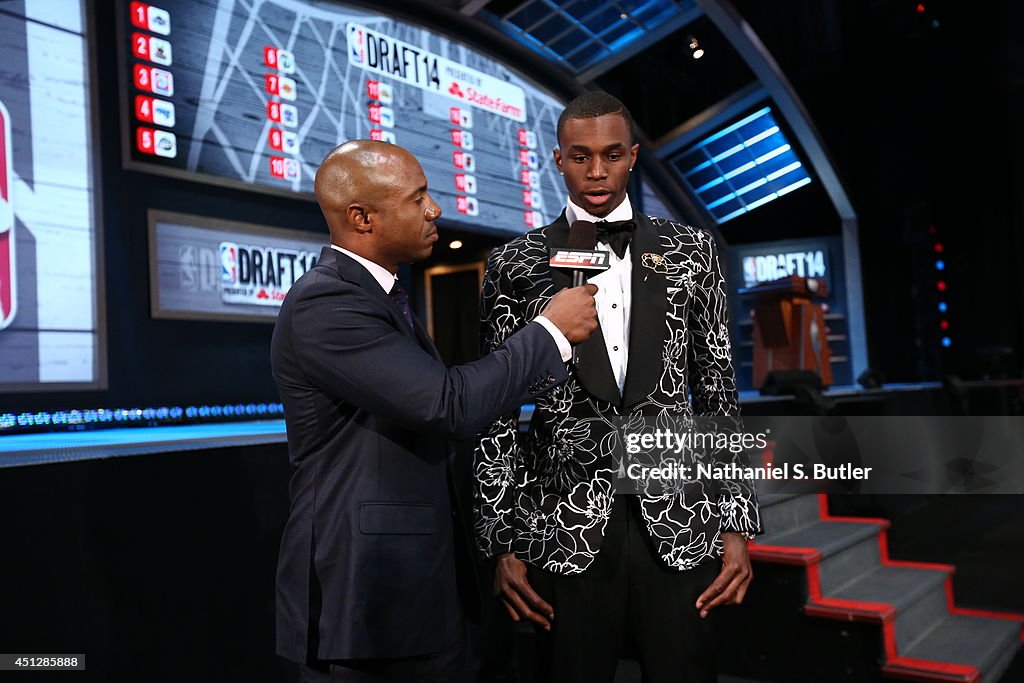 2014 Draft Announcer Jay Williams talks to NBA Draft Prospect Andrew Wiggins ...