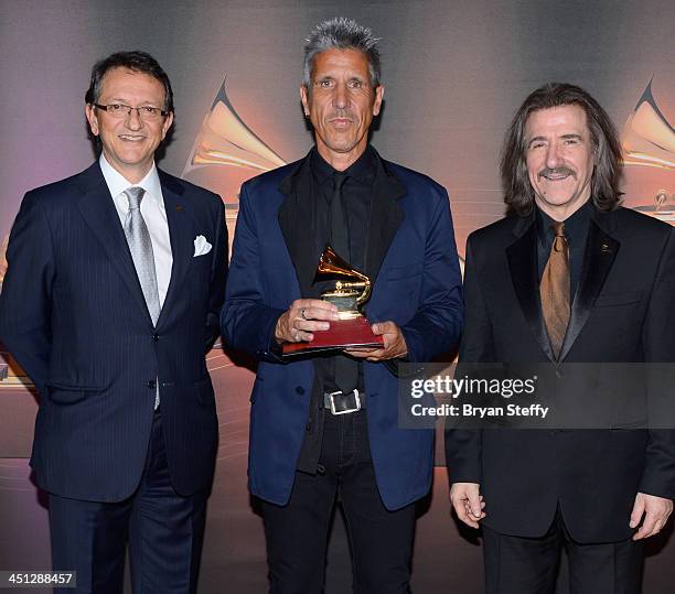 Songwriter Cachorro Lopez and President and CEO of the Latin Recording Academy Gabriel Abaroa and Chairman of the Latin Recording Academy Luis Cobos...