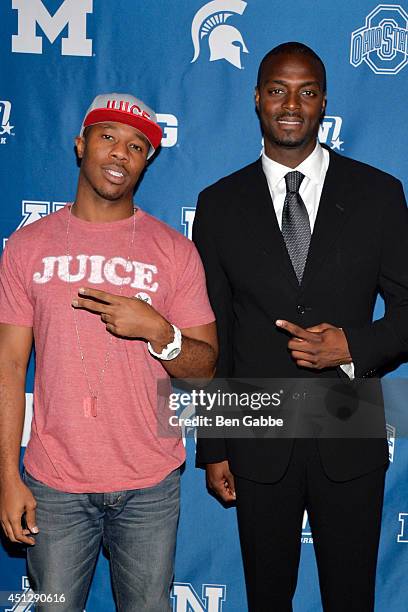 Musical artist Mekka Don and Plaxico Burress attend The Big Ten Network Kick Off Party at Cipriani 42nd Street on June 26, 2014 in New York City.